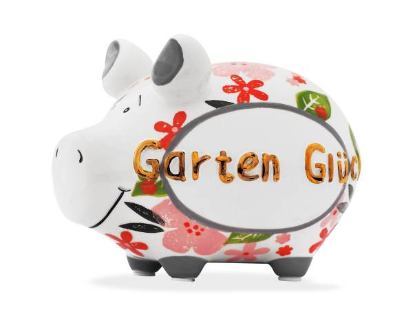 KCG | Sparschwein | Gartenglück Gold-Edition, Kleinschwein | Größe: 12,5cm