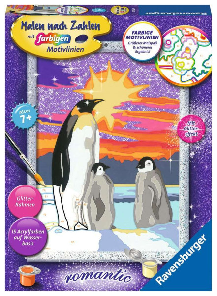 Pinguin Mama mit ihren zwei Kinder Pinguin