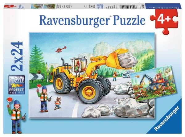 Ravensburger | Puzzle | Bagger und Waldtraktor | 2x24 Teile