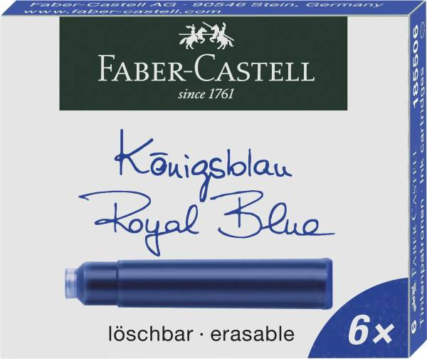 Faber-Castell | Tintenpatronen Standard königsblau | 6 Stück