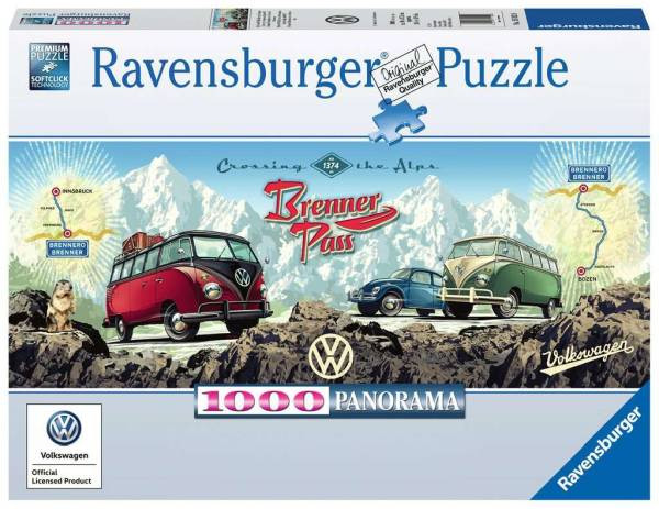 Ravensburger Puzzle | Mit dem VW Bulli über den Brenner | 1000 T.