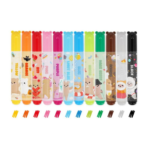 Legami | SET OF 12 MARKERS - TEDDY FRIENDS | TDM0001