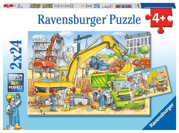 Ravensburger Puzzle | Viel zu tun auf der Baustelle | 2 x 24 Teile