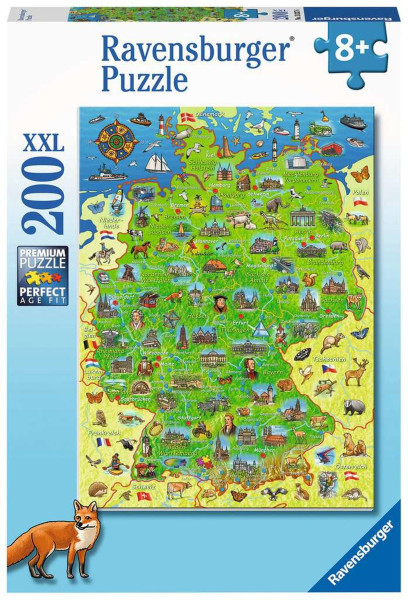 Ravensburger | Bunte Deutschlandkarte | 200 XXL Teile