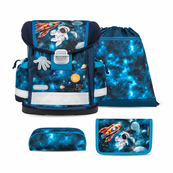 Belmil | Classy ergonomisches Schulranzen-Set 4-teilig "Infinite Space" mit Brustgurt | 403-13/AG/S-71