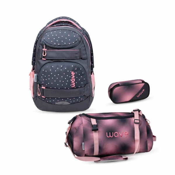 Belmil | Wave Infinity Move Schulrucksack Set 3 tlg. "Dots Pinky
" | 338-92/ASET-2/32