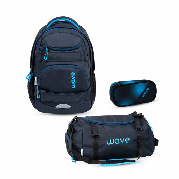 Belmil | Wave Infinity Move Schulrucksack Set 3 tlg. "Hazy Blue" | 338-92/ASET-2/42