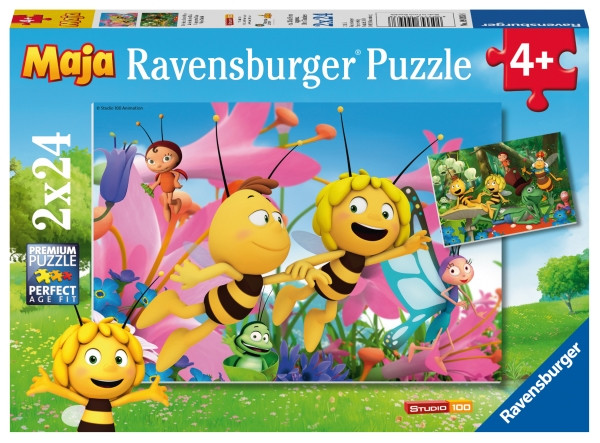 Ravensburger Puzzles | Die kleine Biene Maja | 2x24 Teile