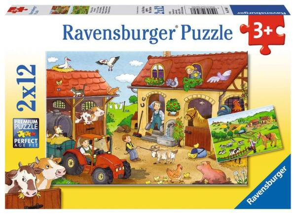 Ravensburger Puzzle: 2 x 12 Teile - Fleißig auf dem Bauernhof