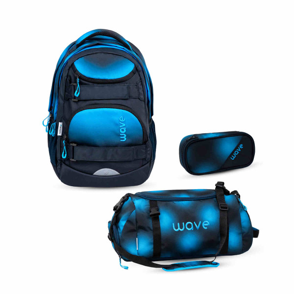 Belmil | Wave Infinity Move Schulrucksack Set 3 tlg. "Gradient Hazy Blue" | 338-92/ASET-2/43