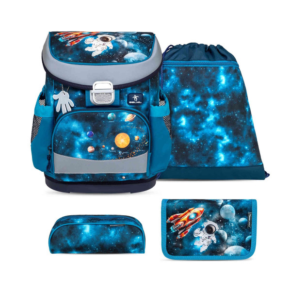Belmil | Mini-Fit ergonomisches Schulranzen-Set 4-teilig  "Infinity Space" mit Brustgurt | 405-33/AG/S-38