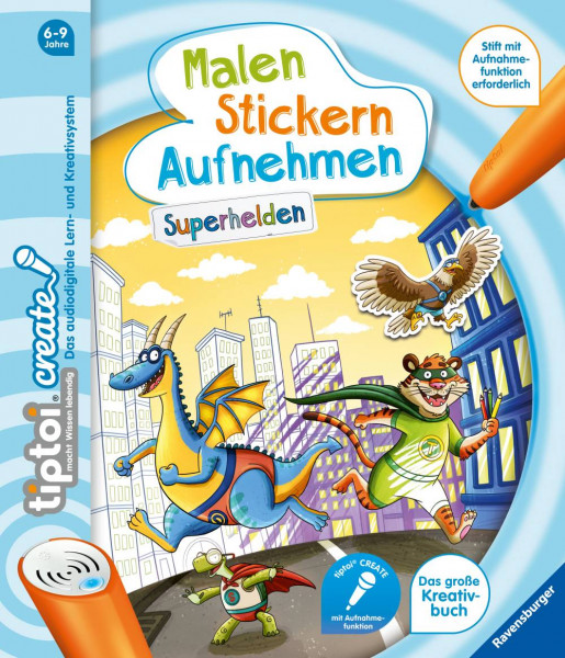 Ravensburger Verlag GmbH | tiptoi® CREATE Malen Stickern Aufnehmen: Superhelden