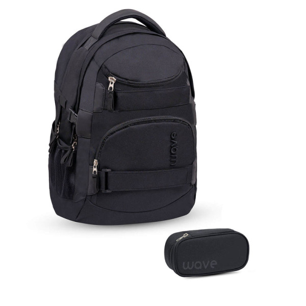 Belmil | Wave Infinity Schulrucksack Set 2 tlg. "Posh Black" | 338-72/A /17-SET1