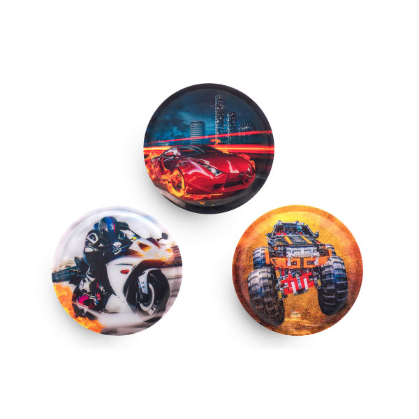 Belmil | Patches mit Klettverschluss Set 3-teilig- kompatibel mit Schulranzen Classy Plus/Smarty/Motion "Speed Red Car" | 336/B6/68