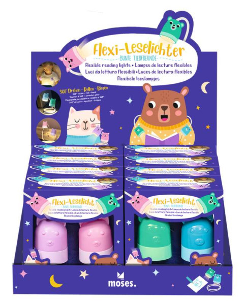 moses | Flexi-Leselicht Bunte Tierfreunde | 26277