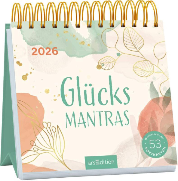 arsEdition | Postkartenkalender Glücksmantras 2026 | 