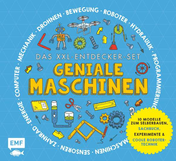 Rob Colson | Das XXL-Entdecker-Set – Geniale Maschinen – Mit 10 Modellen zum Selberbauen, Sachbuch, Experimenten und cooler Robotertechnik