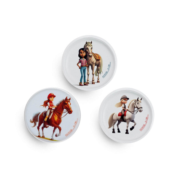Belmil | Patches mit Klettverschluss Set 3-teilig- kompatibel mit Schulranzen Classy Plus/Smarty/Motion "Lovely Horse" | 336/B6/80