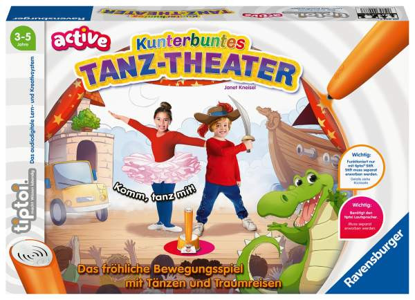 Ravensburger Verlag GmbH | Ravensburger tiptoi® ACTIVE Spiel 00077, Kunterbuntes Tanz-Theater, Bewegungsspiel ab 3 Jahren | Kneisel, Janet