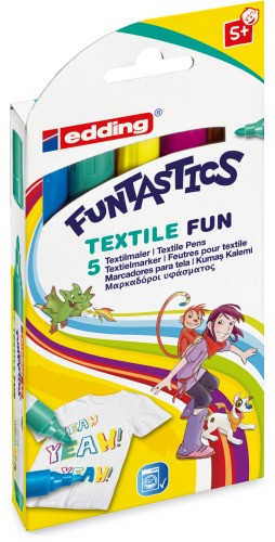 Edding | Funtastics Textil Fun Marker 5er Set | 4-17-5