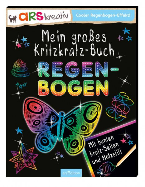 Ars Edition | Mein großes Kritzkratz-Buch Regenbogen