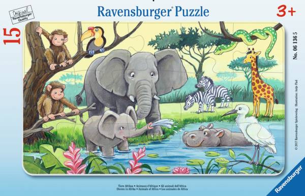 Ravensburger Puzzle | Tiere Afrikas | 15 Teile