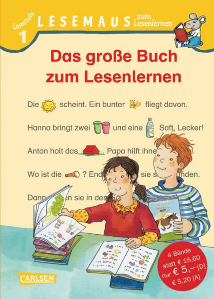 Carlsen | Lesemaus | Das große Buch zum Lesenlernen | 4 Bände in 1