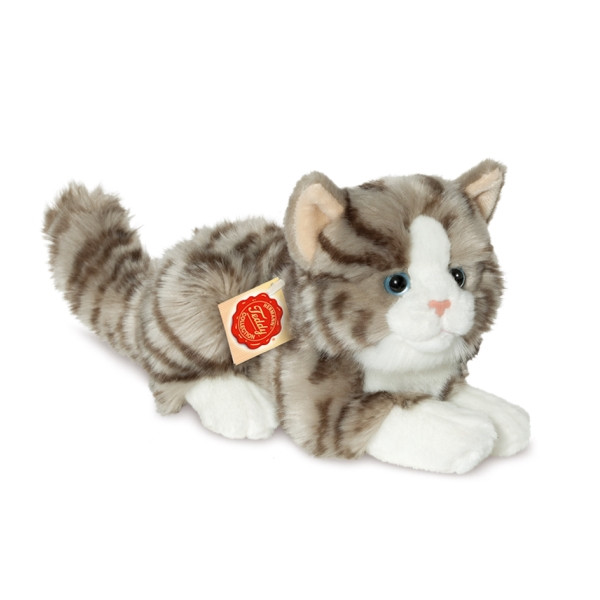 Teddy Hermann | Katze liegend grau, ca. 20cm | 906919