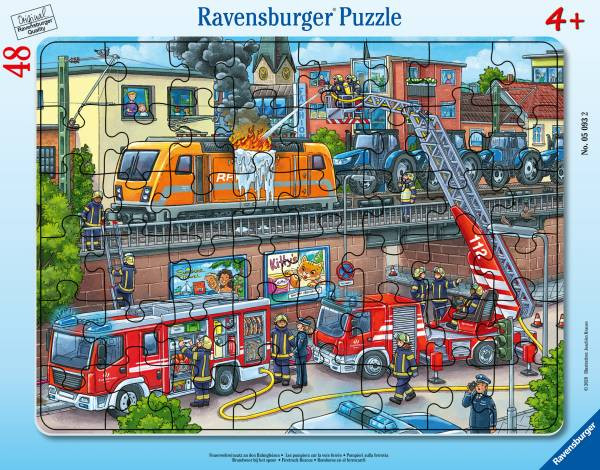 Ravensburger Puzzle | Feuerwehreinsatz an den Bahngleisen | 48 Teile