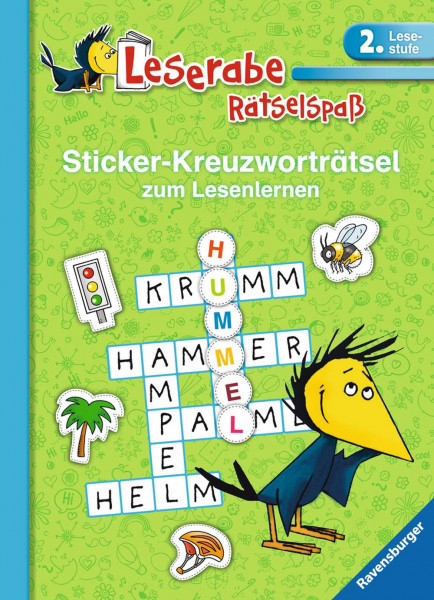 Ravensburger Buchverlag | Sticker-Kreuzworträtsel zum Lesenlernen (2. Lesestufe), grün