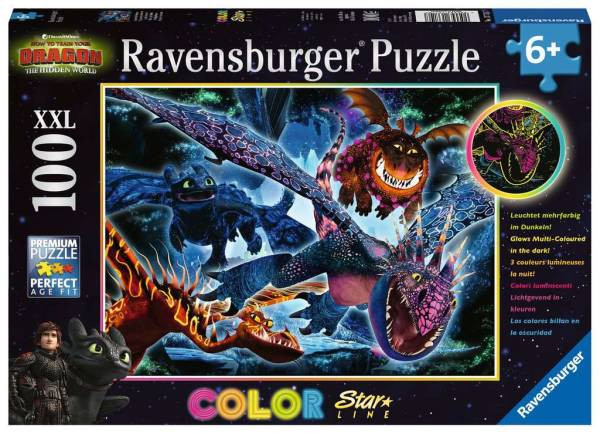 Ravensburger Puzzle | Leuchtende Dragons | 100 Teile | 137107