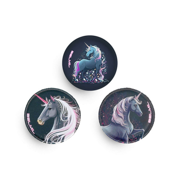 Belmil | Patches mit Klettverschluss Set 3-teilig- kompatibel mit Schulranzen Classy Plus/Smarty/Motion "Unicorn Dream" | 336/B6/89