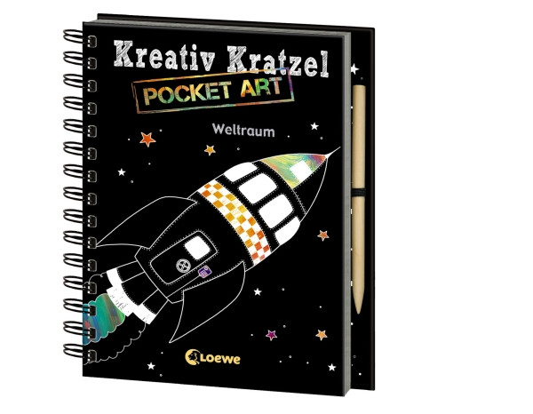 Loewe | Kreativ-Kratzel Pocket Art: Weltraum | 8337