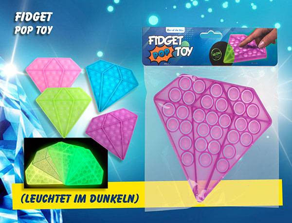 Fidget Pop Toy Diamant, Leuchtet Im Dunkeln, Aus Silicon