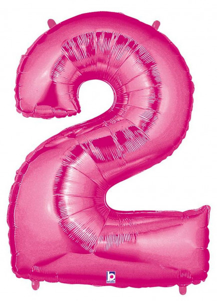 Karaloon | Folienballon | Zahl 2 | pink