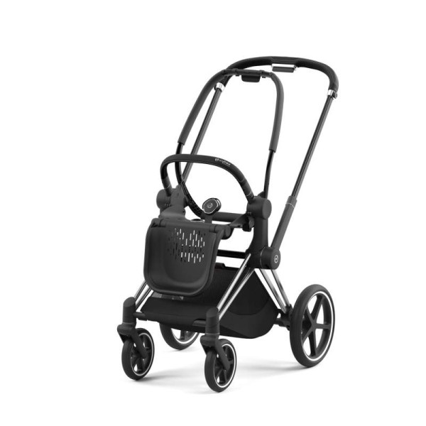 Cybex | PRIAM Rahmen inkl. Sitz Hardpart | Chrome mit schwarzem Leder