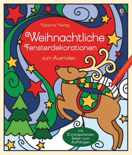 Usborne | Weihnachtliche Fensterdekorationen zum Ausmalen