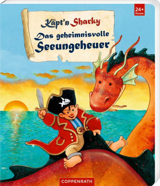 Coppenrath | Käpt'n Sharky – Das geheimnisvolle Seeungeheuer (Pappbilderbuch) | Langreuter, Jutta