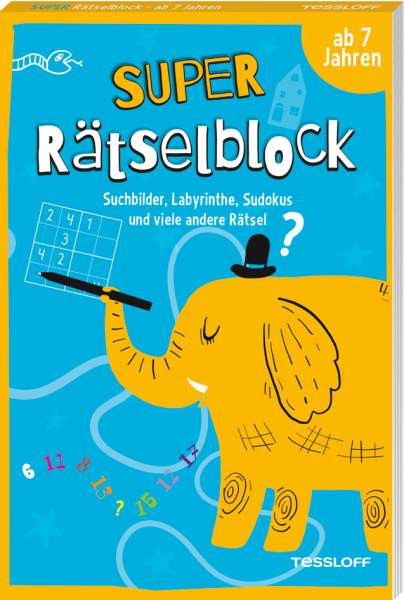 Tessloff Verlag Ragnar Tessloff GmbH & Co. KG | Super Rätselblock ab 7 Jahren. Suchbilder, Labyrinthe, Sudokus und viele andere Rätsel | Heine, Stefan