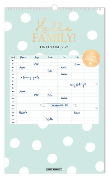 Grafik-Werkstatt | Familienplaner 2022 Hello Family!