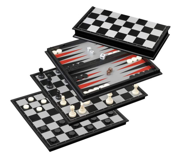 Philos | Schach-Backgammon-Dame-Set magnetisch | 2506