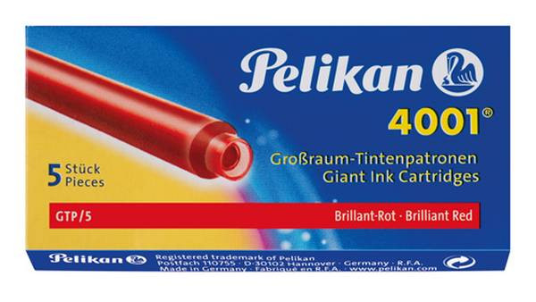 Pelikan | Tintenpatronen 4001 Brillant-Rot GTP/5 | 310623