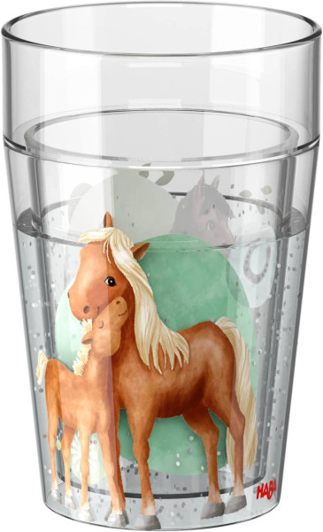 Glitzerbecher Pferde