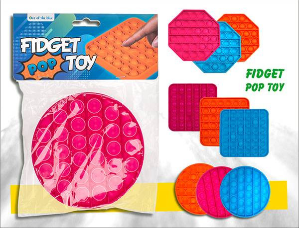 Fidget Pop Toy in blau, pink und orange
