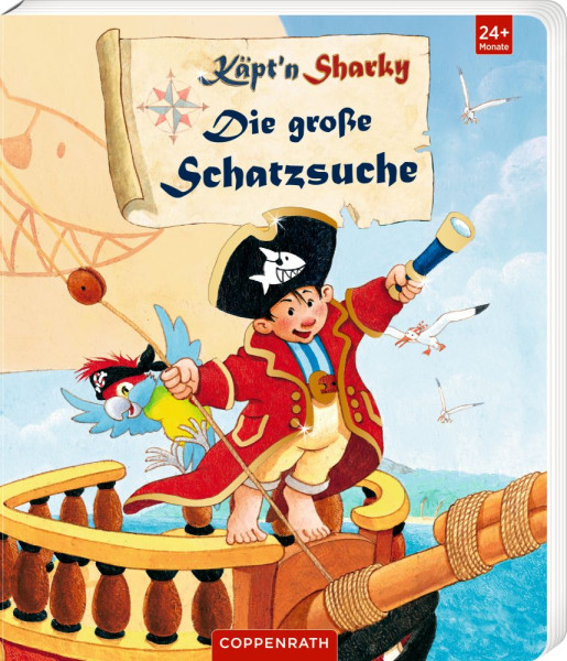 Coppenrath | Käpt'n Sharky – Die große Schatzsuche (Pappbilderbuch) | Langreuter, Jutta