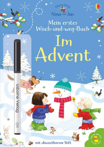 Usborne | Nina und Jan - Mein erstes Wisch-und-weg-Buch: Im Advent