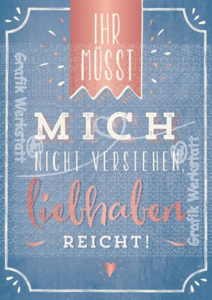 Grafik Werkstatt | Postkarte | Vintage | Ihr müsst mich nicht...