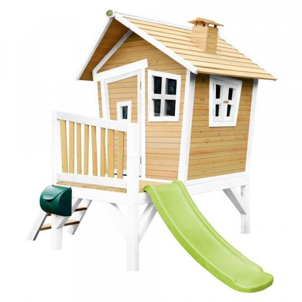 AXI | Robin Spielhaus Braun/Weiß - Lindgrüne Rutsche