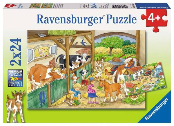 Ravensburger Puzzle | 2 x 24 Teile - Fröhliches Landleben