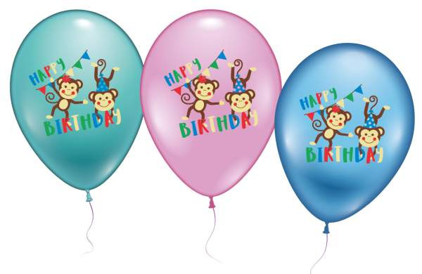 Karaloon | 6 Ballons / Balloons "Monkey Birthday"